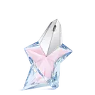 Mugler Angel Eau de Toilette in delicate light blue transparent star-shaped bottle on white background