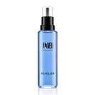 A*Men Eau de Toilette blue refill bottle with black spray cap on white background.