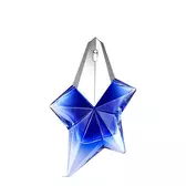 Mugler Angel Stellar Eau de Parfum in electric blue star-shaped bottle on white background