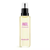 Angel Nova Mugler eau de parfum refill bottle with black pump on a light gray background